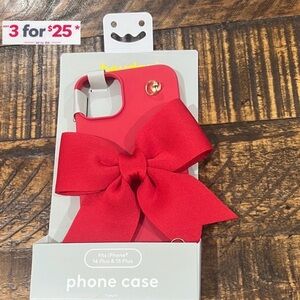 Red iPhone 14 Plus Case with Bow